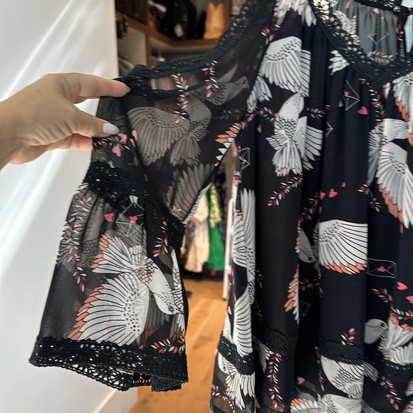 Blouse by Rebecca minkoff in black with birds and hearts - Picture 4 of 7